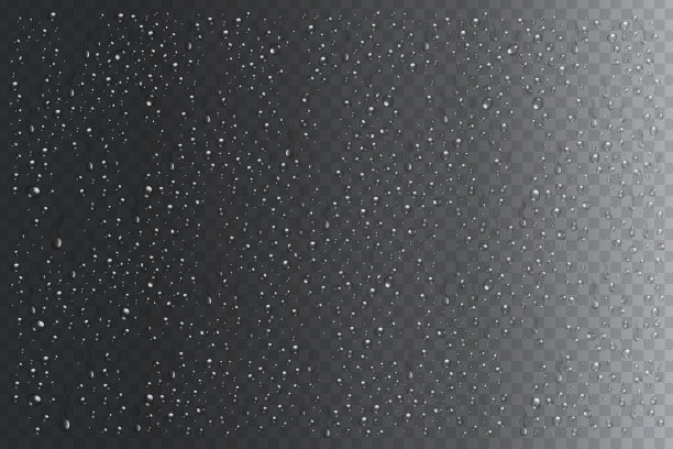 向量集的真实孤立的水滴在透明的背景。图片下载