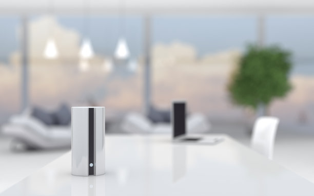 家庭办公室中的智能音箱素材图片