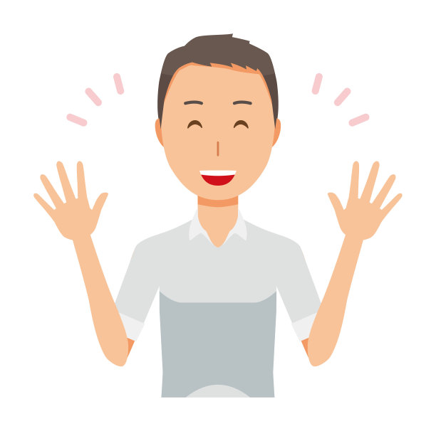 一个穿着短袖衬衫的男人正摊开双手图片下载