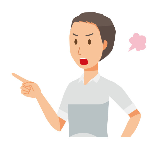 一个穿短袖衬衫的男人生气地指着一个手指图片下载
