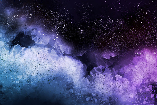 色彩斑斓的绘画纹理背景和色彩斑斓的喷溅画笔来艺术。图片下载