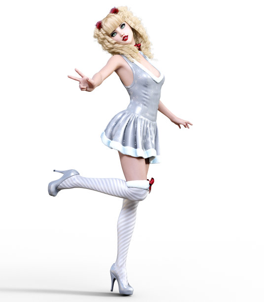 年轻漂亮的圣诞女孩和娃娃脸。图片下载