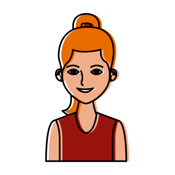 年轻女性简介卡通图片下载