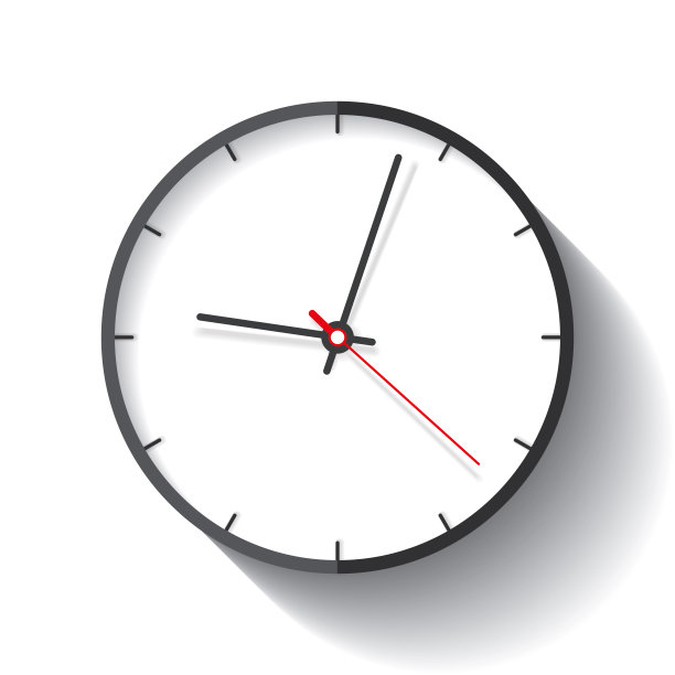 时钟图标在平面风格，计时器在白色背景。业务表。矢量设计元素为您的项目素材图片