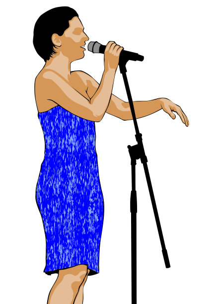 女歌手用麦克风图片下载