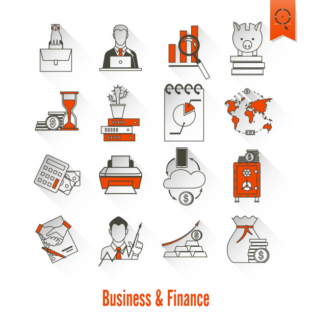 商业和金融图标集图片下载