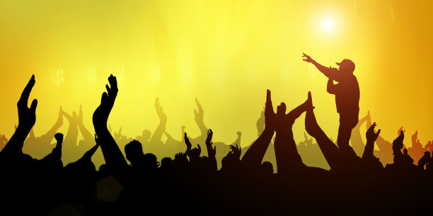 音乐会人群聚会音乐和抽象浅黄色图片下载