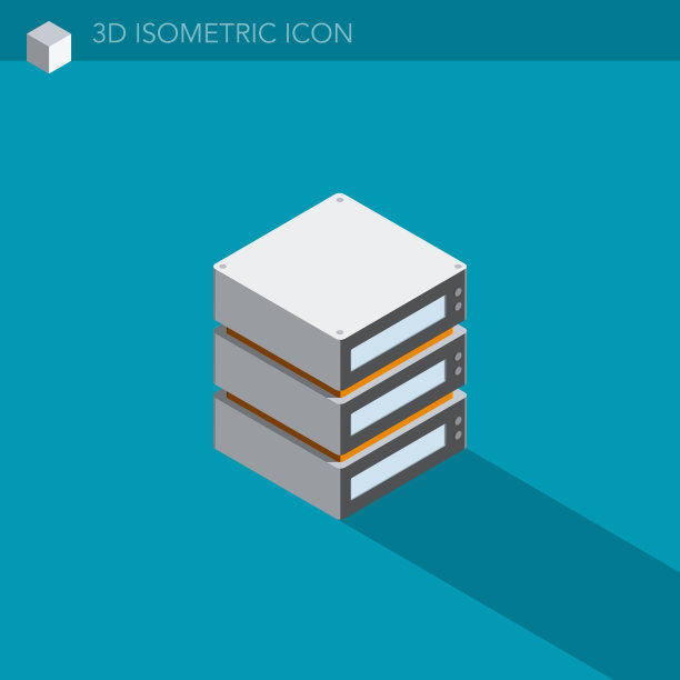 服务器数据在线3D等距网页图标图片下载