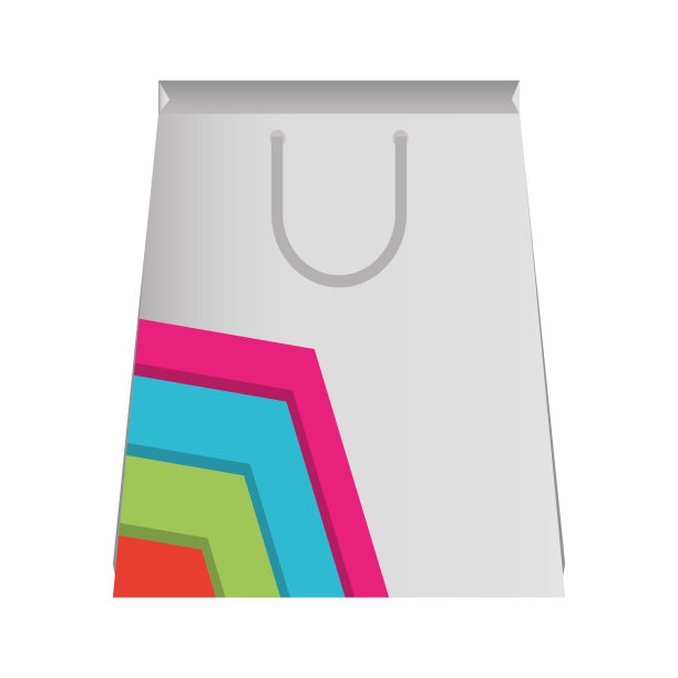 纸袋与线彩色矢量插图图片下载