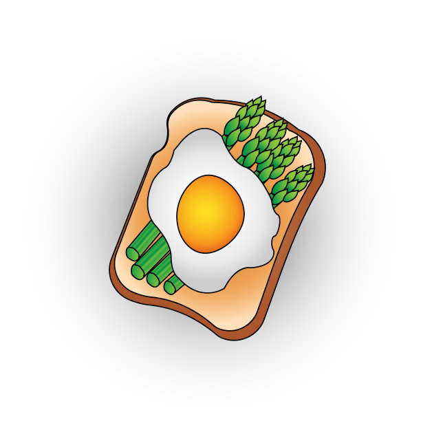 鸡蛋吐司配绿色沙拉，健康早餐，新鲜可口图片下载