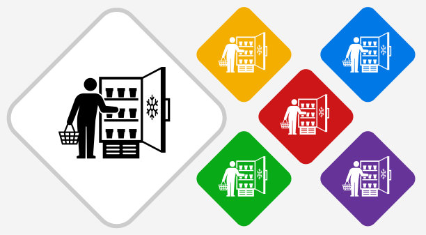 顾客购物彩色钻石矢量图标图片下载