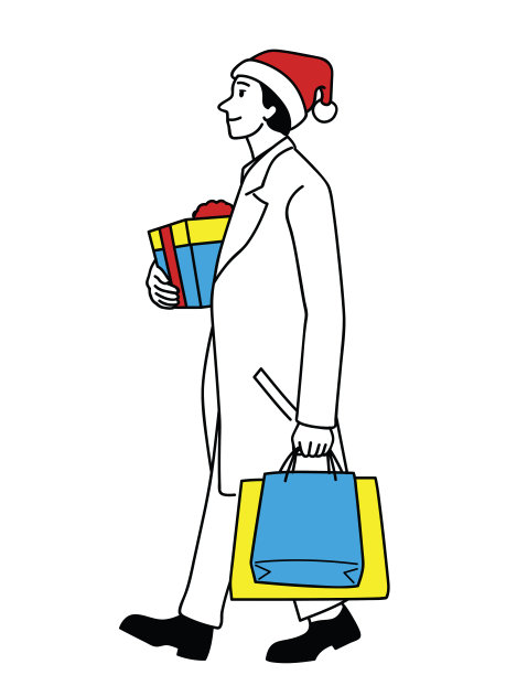 一个成年人带着礼盒回家图片下载