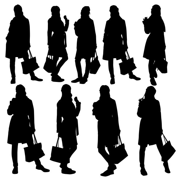 拎着购物袋的女人图片下载