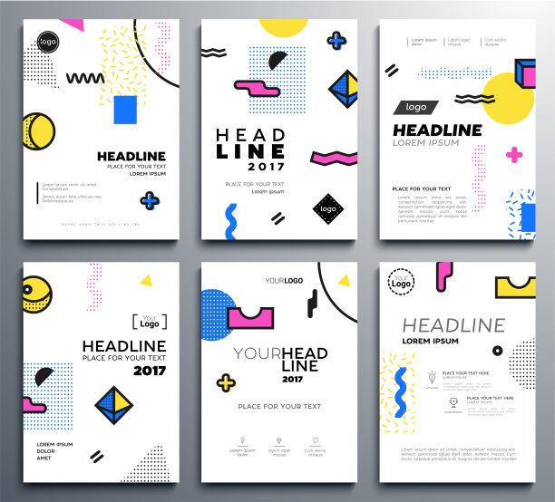 演示小册子封面-矢量模板a4页图片下载