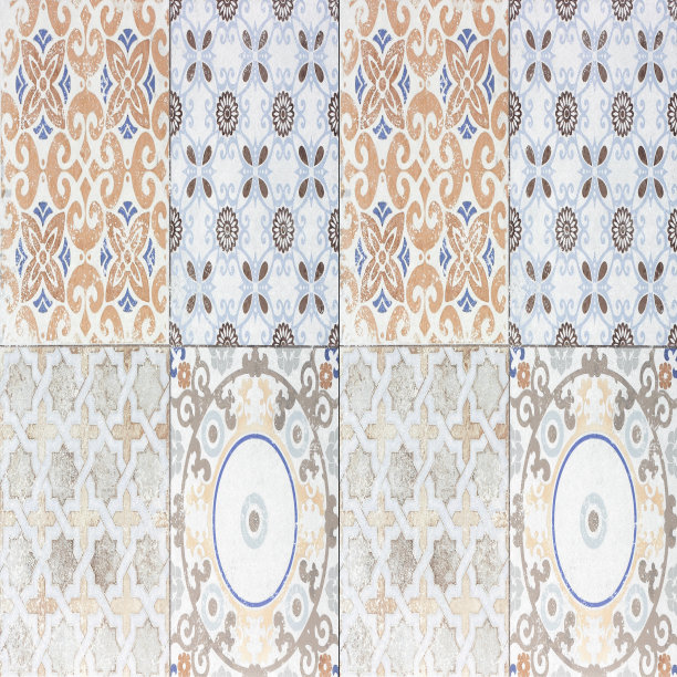 老瓷砖墙面图案在公园公共。图片下载