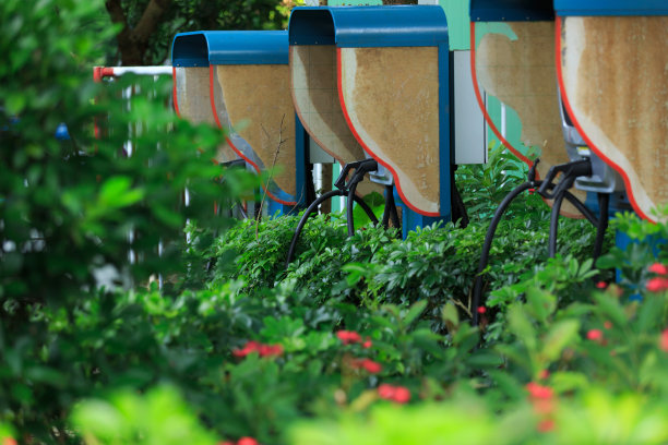 电动汽车充电站的特写图片下载