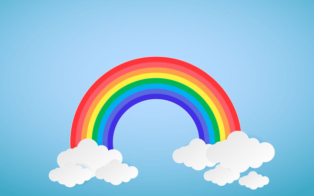 彩色全云纸风格艺术矢量插图图片下载