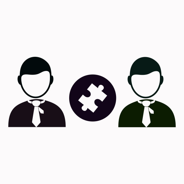 商务人士拼图矢量图标图片下载