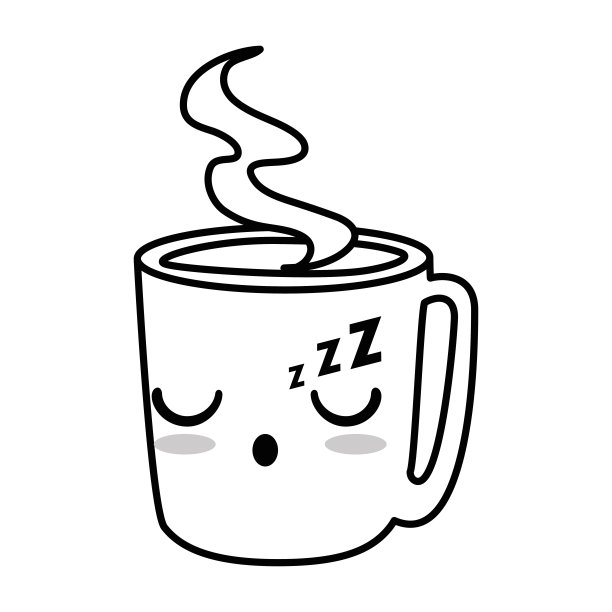 美味的咖啡杯卡哇伊性格图片下载