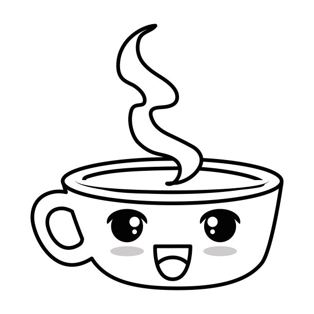 美味的咖啡杯卡哇伊性格图片下载