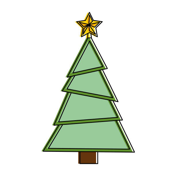 有星星的圣诞树快乐图片下载