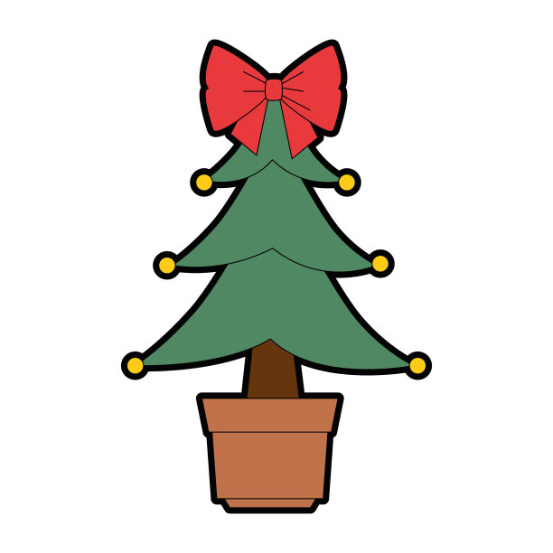 快乐的圣诞树与棕色图片下载