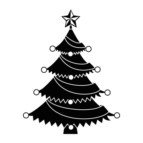 有星星的圣诞树快乐图片下载