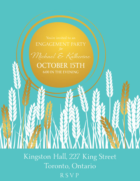 《麦田与太阳农业与黄金邀请函》图片下载