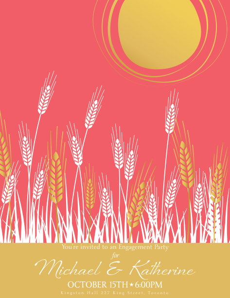 《麦田与太阳农业与黄金邀请函》图片下载