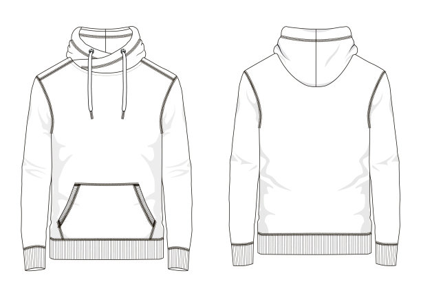 时装技术素描的男人连帽运动衫图片下载