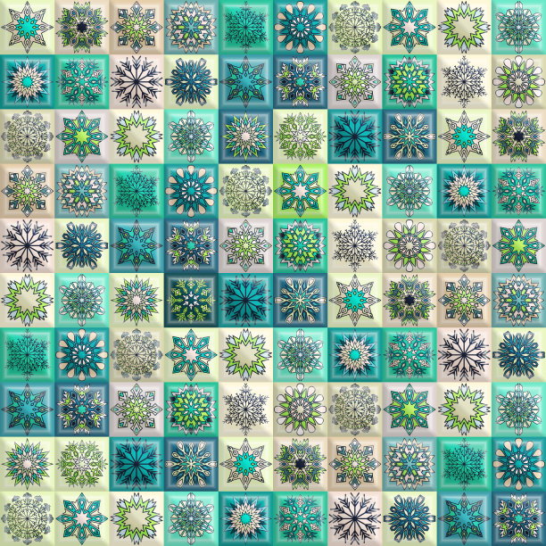 复古无缝模式与瓷砖拼接元素。图片下载