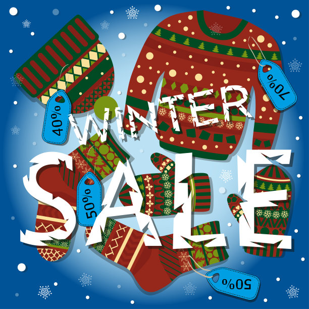 保暖的衣服有折扣和题词冬季销售图片下载