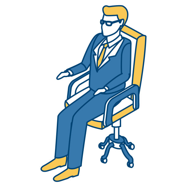 坐在办公椅上的商人图片下载