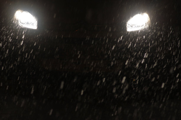 降雪的头灯图片下载