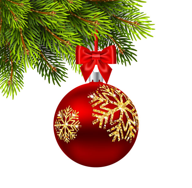 矢量插图圣诞背景与冷杉树枝和球图片下载