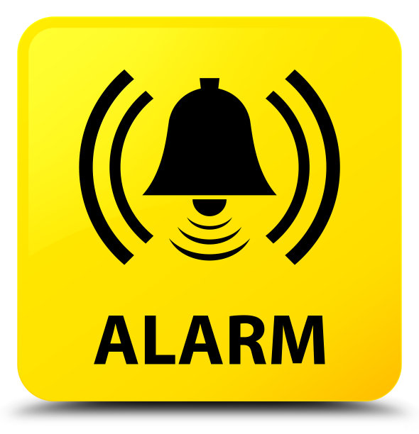 报警(铃声图标)黄色方形按钮图片下载
