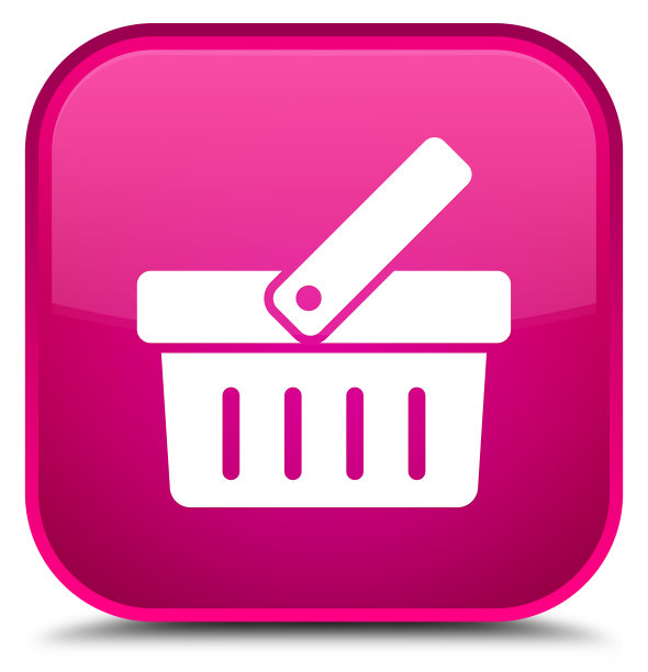 购物车图标特殊的粉色方形按钮图片下载