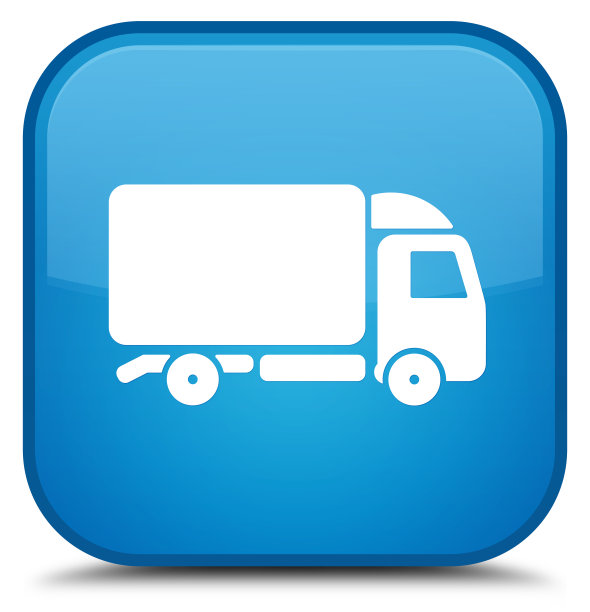 卡车图标特殊青蓝方形按钮图片下载
