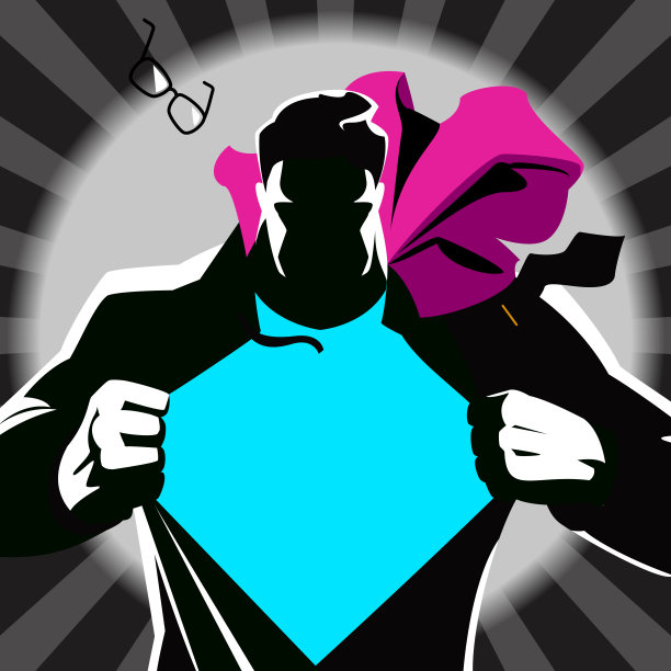 超人撕破他的衬衫。轮廓图片下载