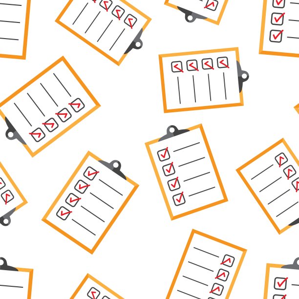 做列表无缝模式背景。商业平面矢量插图。检查表、任务表符号图案。图片下载