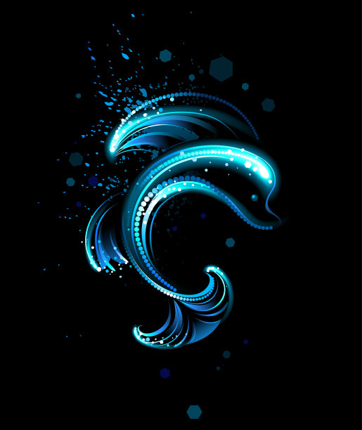发光的海豚素材图片