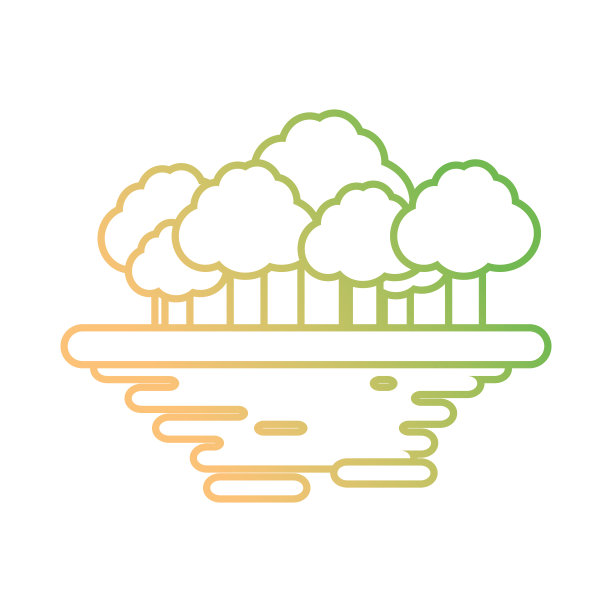 树木森林标志霓虹线条图片下载