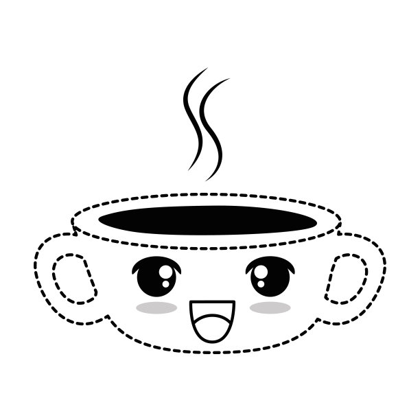 美味的咖啡杯卡哇伊性格图片下载