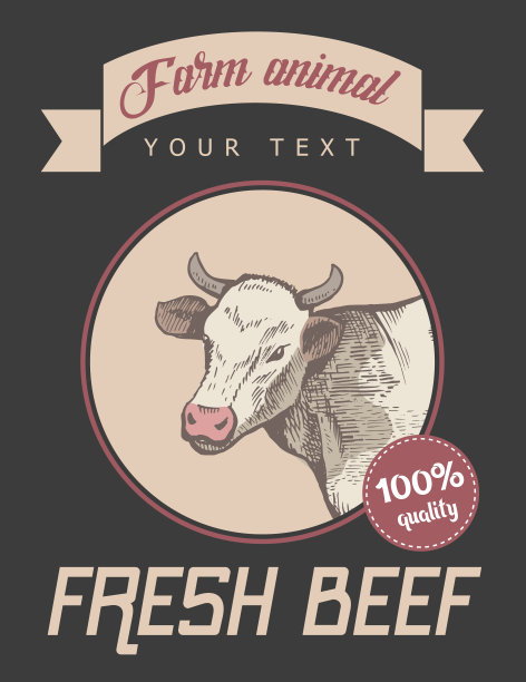 有斑点的奶牛站着。广告海报图片下载