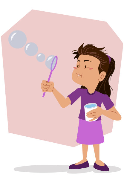 做肥皂泡的女孩图片下载