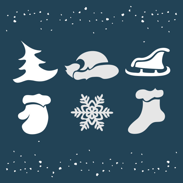 圣诞节和冬天的图标集图片下载