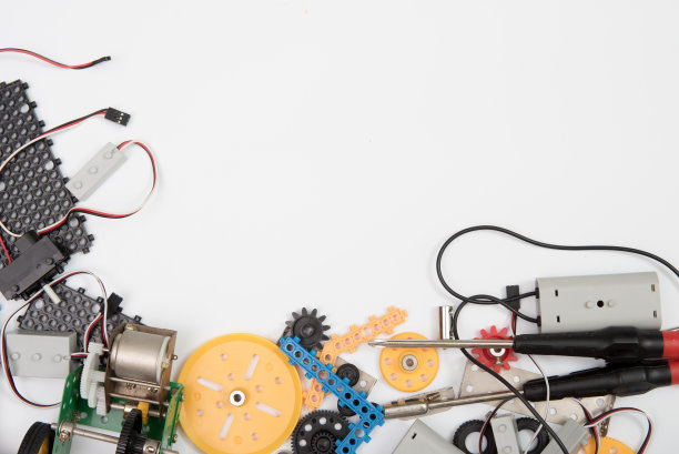 STEM或DIY科学套件设置白色背景。图片下载