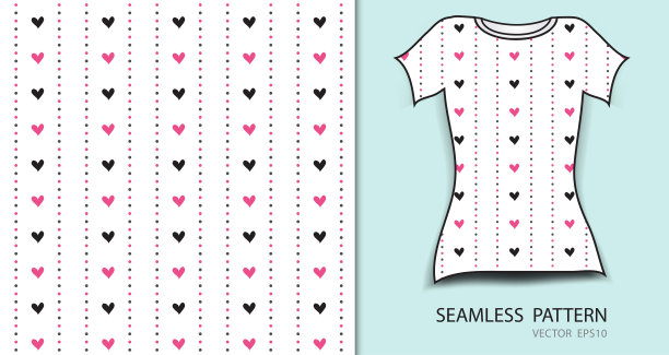 粉色无缝图案矢量插图，t恤设计，织物纹理，图案服装，抽象背景图片下载