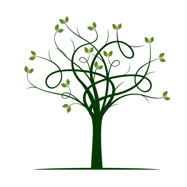 绿色的树和叶子。矢量插图。图片下载