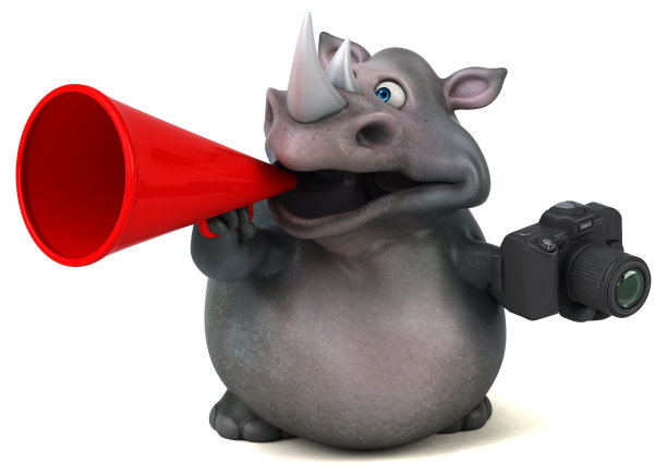 有趣的犀牛- 3D插图图片下载